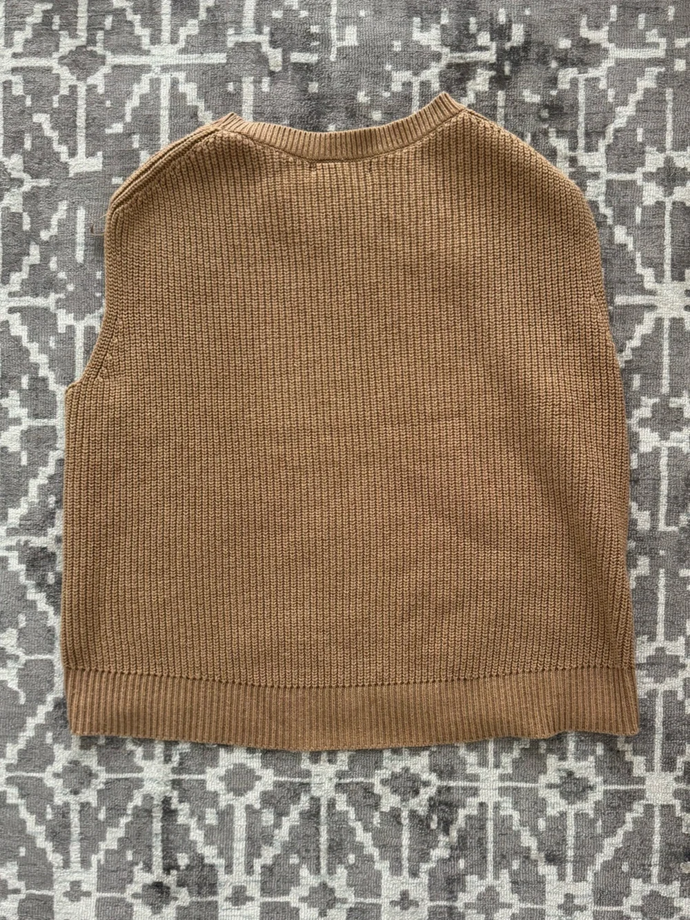 Banana Republic Factory Ribbed Sweater Vest  Sleeveless Knit Shell Camel tan